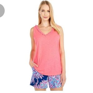 Gigi Pom Pom Tank Top in Love Potion Pink
